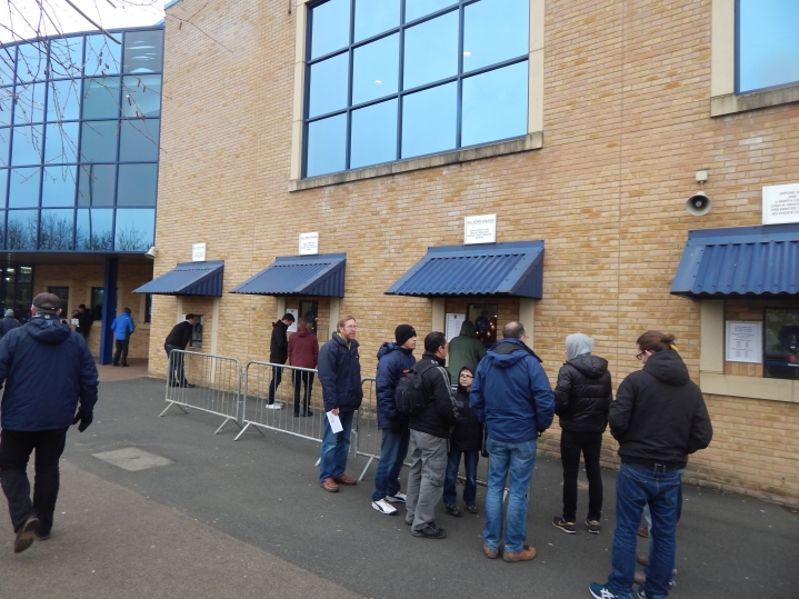 Huge queues at the ticket office